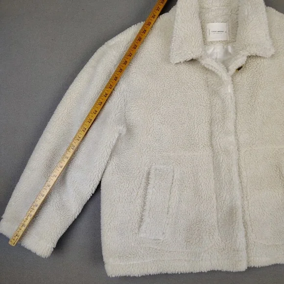 Lucky Brand Sherpa Teddy Jacket Women XL White Soft Button Up Quilted Liner Cozy - Picture 5 of 9